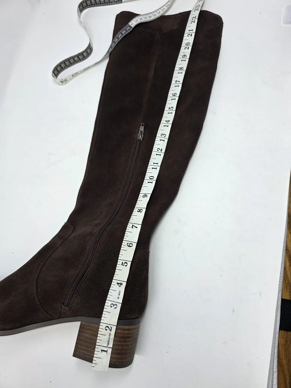 Corso Como Brown Suede Knee High Boots Women’s 11M Side Zip Block Heel Tall Boot